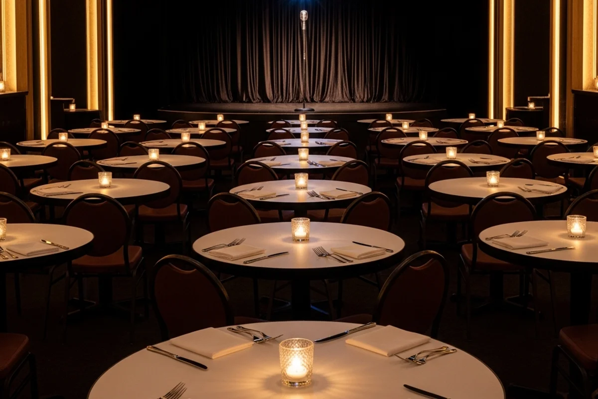 Private comedy show at Denver Comedy Lounge — comedian performing for an intimate group